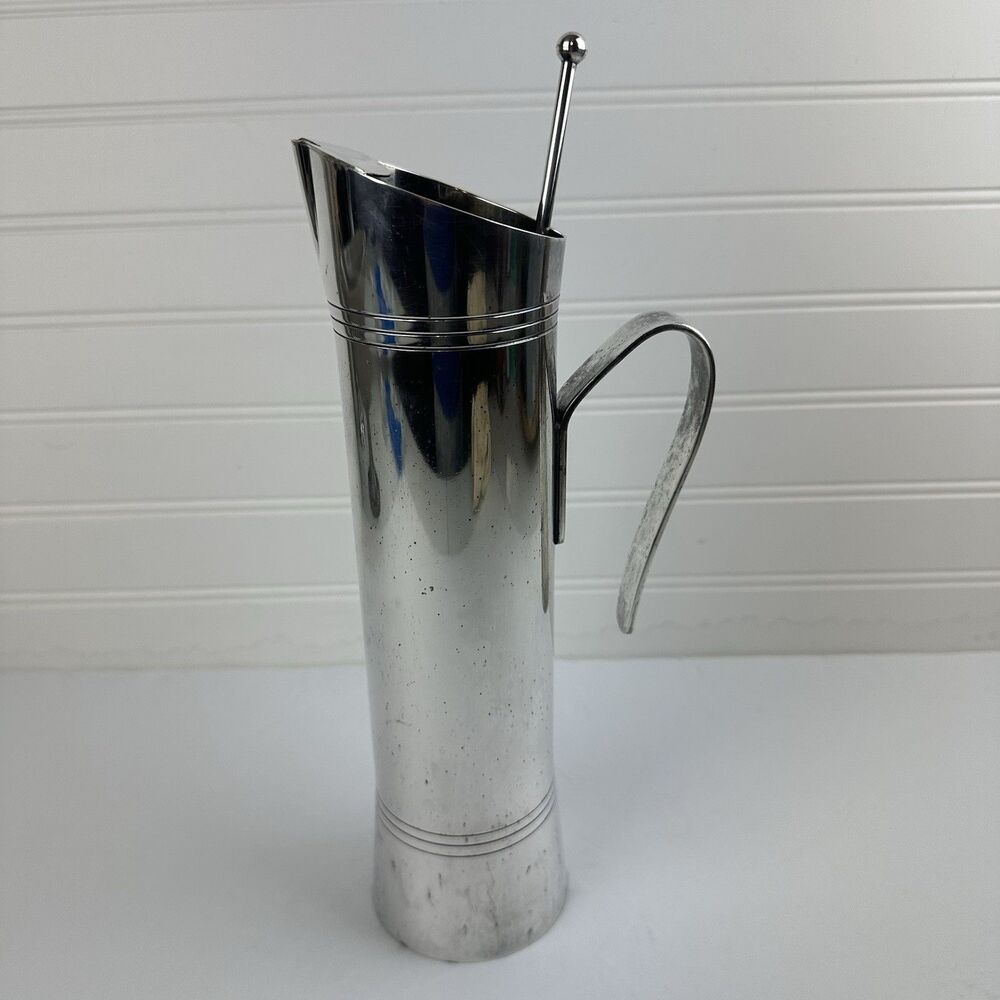 MCM Italy EL de Uberti Silverplate Tall Martini Pitcher Cocktail Stirrer Spoon